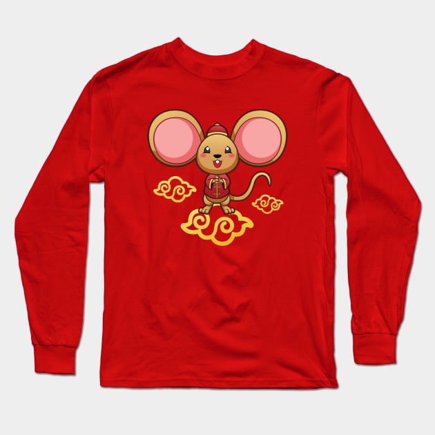 Chinese New Year Mouse Gong Xi Long Sleeve T-Shirt by Xar623